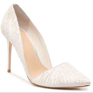 Vince Camuto Beaded Dress Pumps Wedding Shoes 4" Heels Imagine Ova Ivory